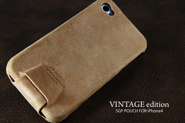 SGP Leather Pouch Vintage чехол ручной работы для iPhone 4 (Brown flat) купить цена москва