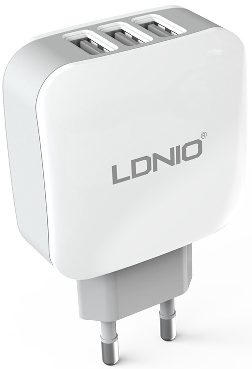 LDNIO 3 USB 3.4 A (DL-AC70) - сетевое зарядное устройство (White)