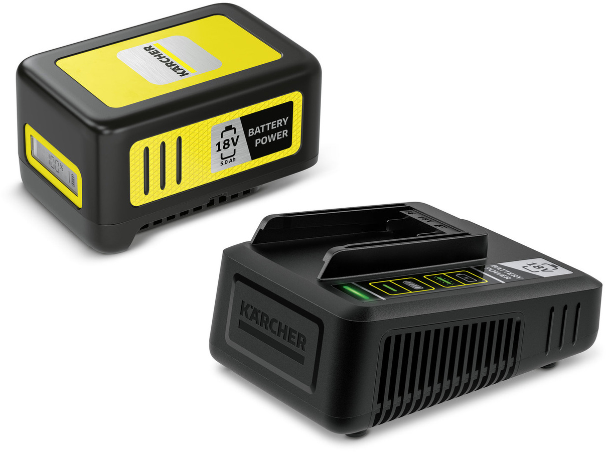 Комплект аккумулятор + быстрое зарядное устройство Karcher Starter Kit Battery Power 18/50 (2.445-063.0)
Комплект аккумулятор + быстрое зарядное устройство Karcher Starter Kit Battery Power 18/50 (2.445-063.0)