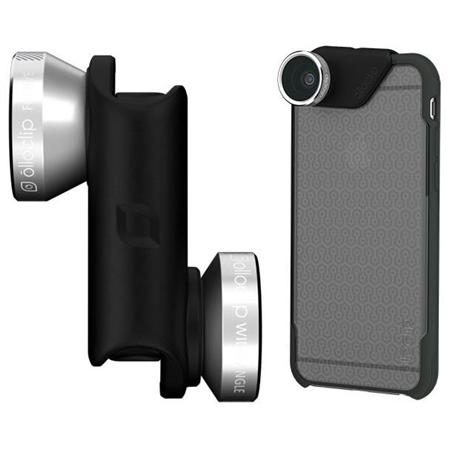 Объектив Olloclip 4-in-1 Lens OC-0000115-EU (Silver Lens/Black Clip) + чехол OlloCase for iPhone 6 P