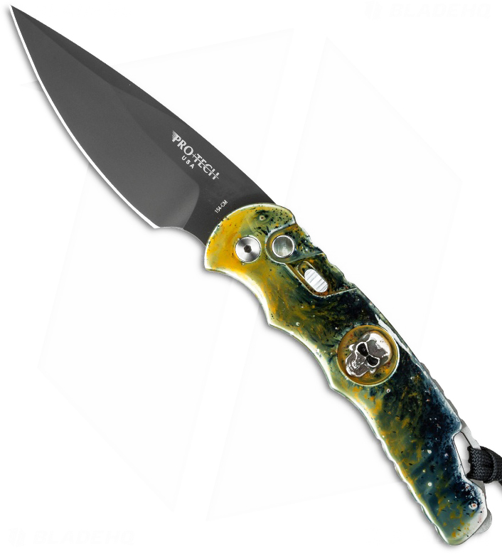 PRO-TECH TR-4 (PR/TR-4 MA Splash Skull) - полуавтоматический складной нож (Green/Yellow) PRO-TECH TR-4 (PR/TR-4 MA Splash Skull) - полуавтоматический складной нож (Green/Yellow)Ножи туристические<br>Полуавтоматический складной нож<br>