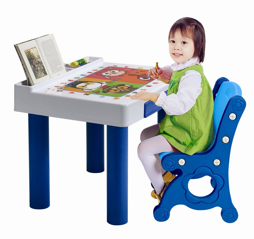 Haenim Toy DS-906 (HN-904) - стол и стул (Light Blue/Blue) Haenim Toy DS-906 (HN-904) - стол и стул (Light Blue/Blue)Игровые столы и стулья<br>Комплект мебели<br>