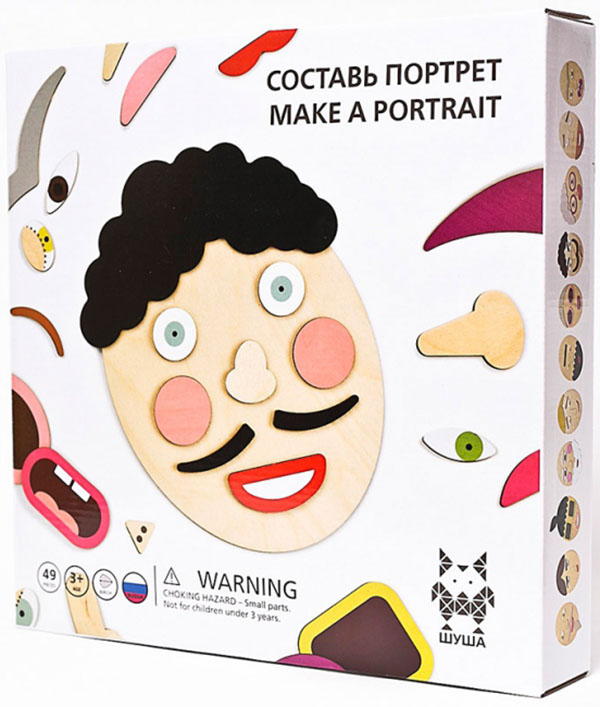 Shusha Составь портрет (СП) - конструктор деревянный Shusha Составь портрет (СП) - конструктор деревянныйРазвивающие игрушки<br>Конструктор деревянный<br>