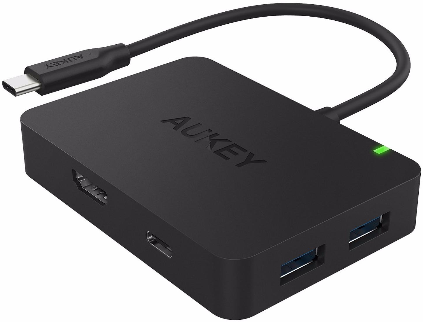 Aukey USB-C Hub - USB-концентратор с HDMI (Black)