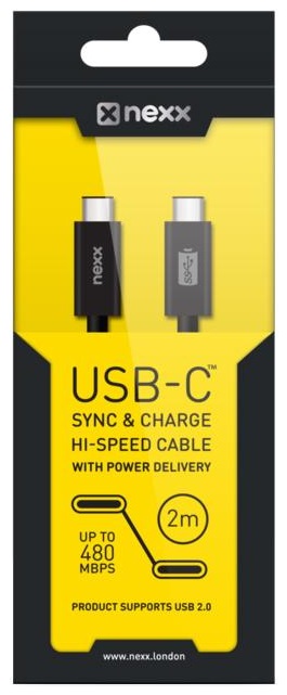 Кабель Nexx USB-C to USB-C, USB 2.0 (Black)