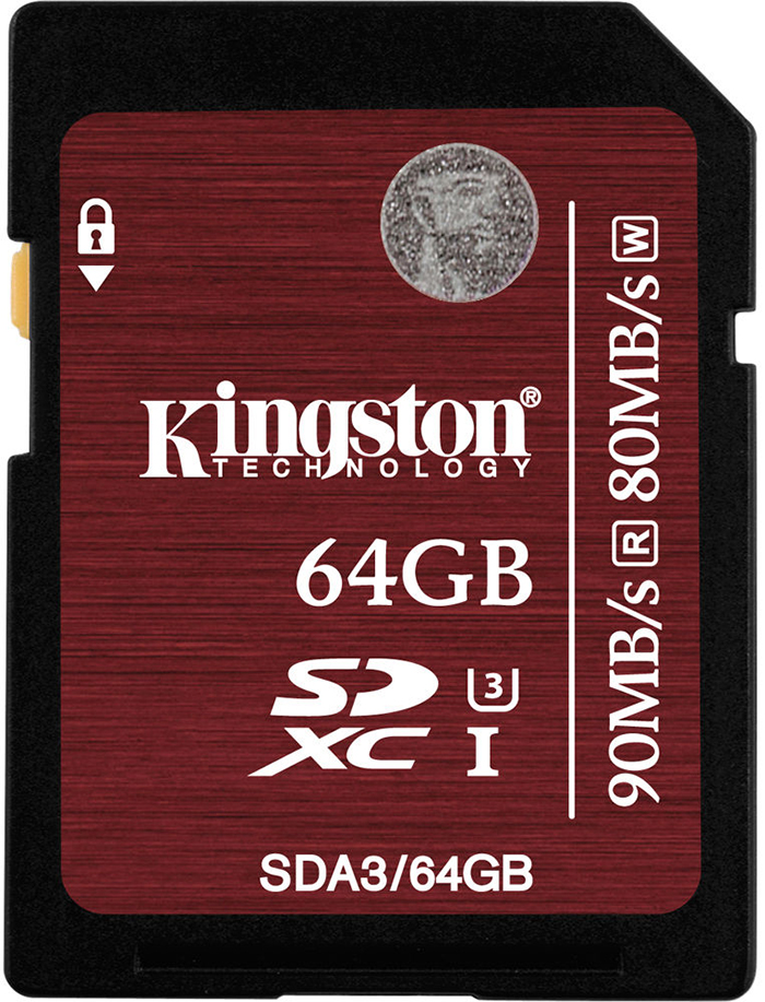 Kingston SDXC U3 UHS-I 64Gb (SDA3/64GB) - карта памяти (Brown) карта памяти micro sdxc kingston sdca10 64gb