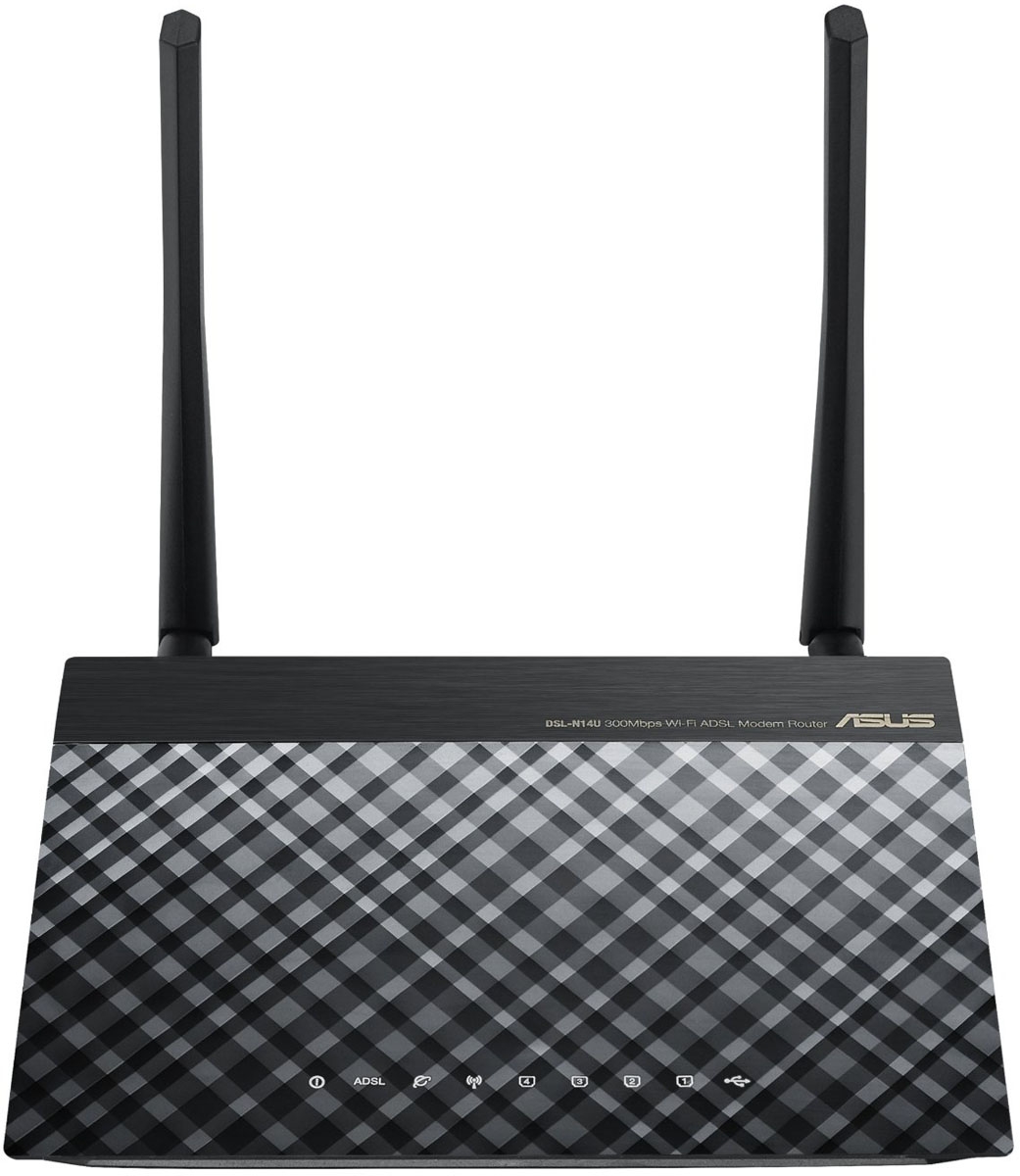 Asus DSL-N14U Wireless N300 - Wi-Fi-ADSL2+  - AsusWi-Fi <br>: ASUSTeK Computer Inc.<br>:  ADSL2+<br> <br> ADSL: Annex A/B<br>   : 24 /<br> Wi-Fi: , 802.11n<br>  Wi-Fi : 2.4 <br>  Wi-Fi...<br>