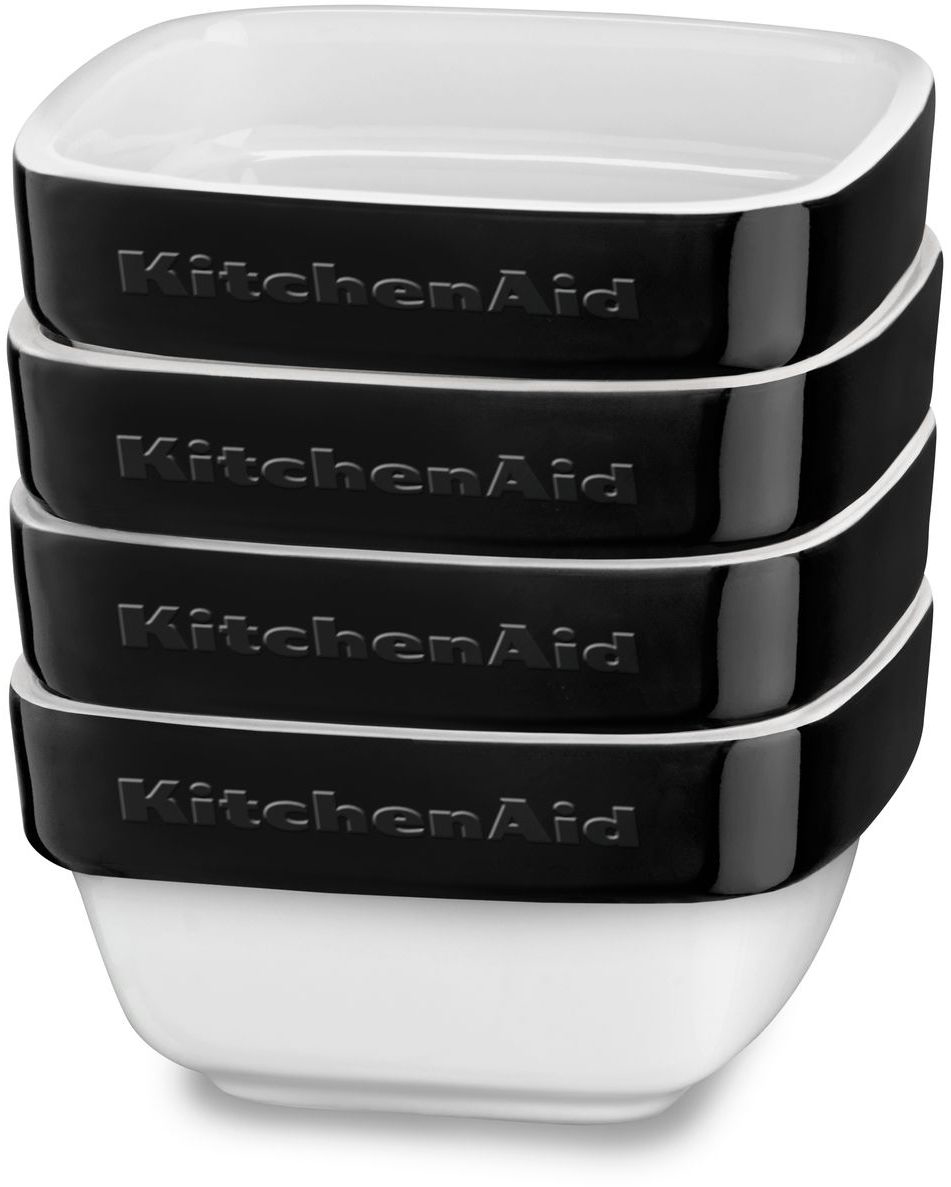 Набор квадратных керамических мини-чаш для запекания KitchenAid Ceramic 4-Piece Stacking Ramekin Bakeware Set KBLR04RMOB (Onyx Black)
Набор квадратных керамических мини-чаш для запекания KitchenAid Ceramic 4-Piece Stacking Ramekin Bakeware Set KBLR04RMOB (Onyx Black)