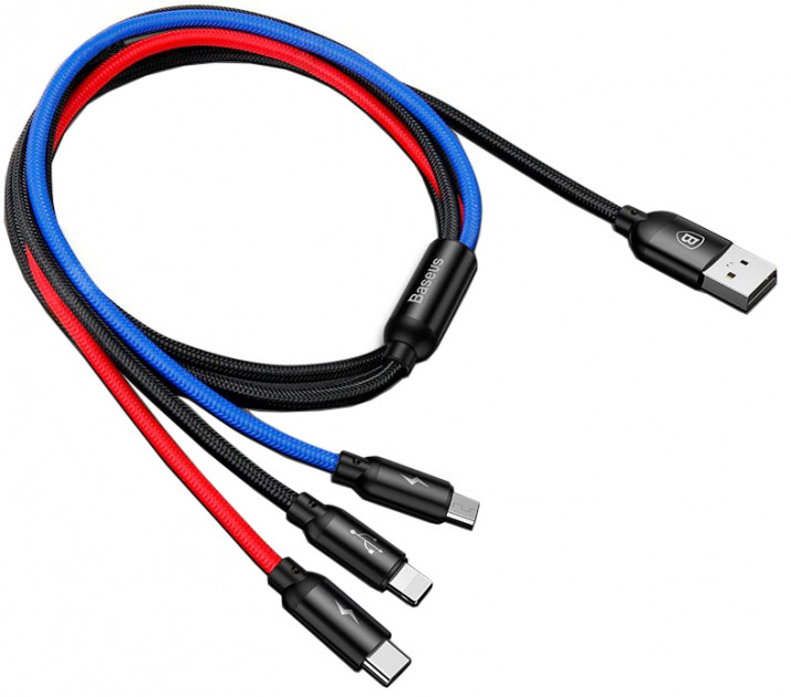 Кабель Baseus Three Primary Colors USB to USB-C/Lightning/MicroUSB 0.3m CAMLT-ASY01 (Black)
Кабель Baseus Three Primary Colors USB to USB-C/Lightning/MicroUSB 0.3m CAMLT-ASY01 (Black)
