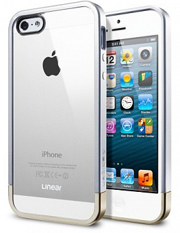 SGP Linear Metal Crystal Case (SGP10046) - чехол для iPhone 5 (Metal Silver)