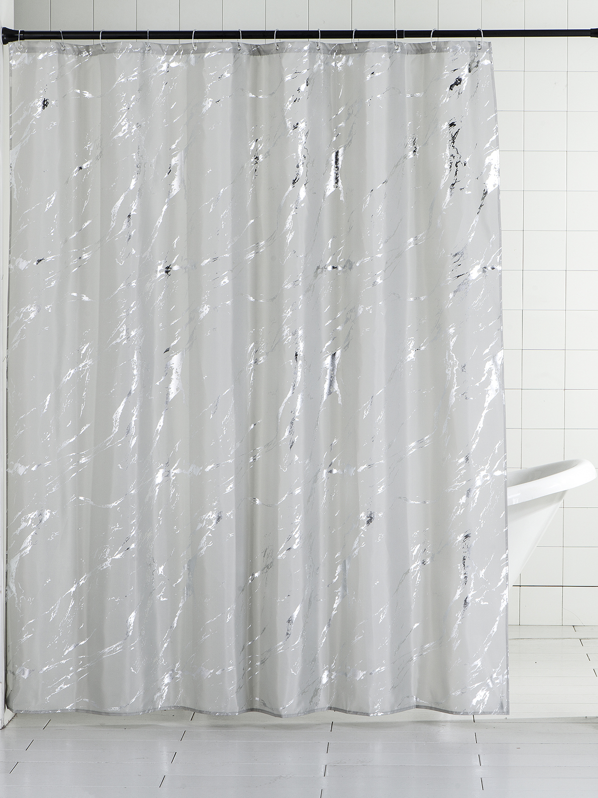 Штора для ванной комнаты Ridberg с блестками 180x200 см (Grey) купить в интернет-магазине icover