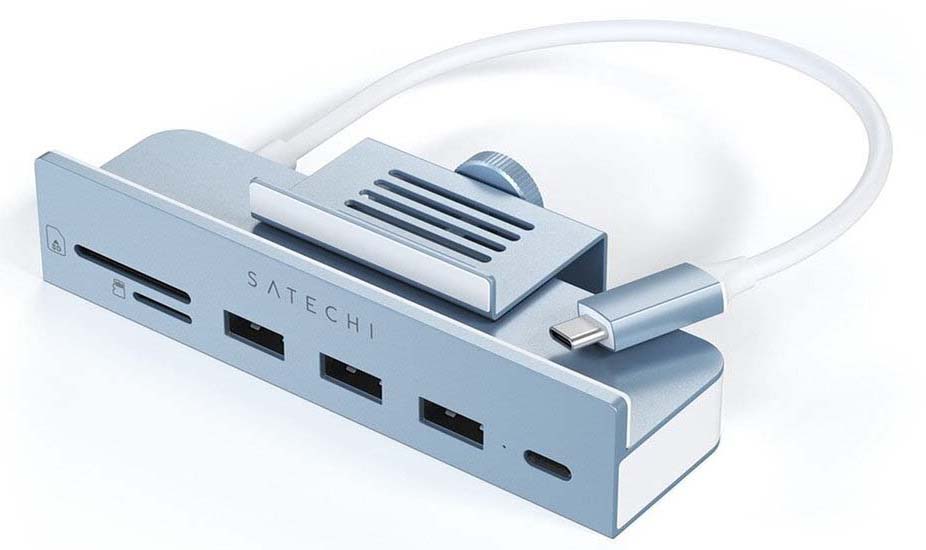 USB-концентратор Satechi Aluminum Type-C Clamp Hub (ST-UCICHB) для iMac 24" (Blue) купить в интернет-магазине icover