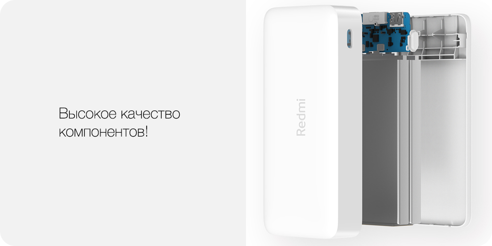Внешний аккумулятор Xiaomi Redmi Power Bank 20000mAh PB200LZM (White) купить в интернет-магазине icover