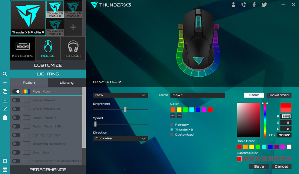 Игровая мышь ThunderX3 AM7 RGB (Black) купить в интернет-магазине icover