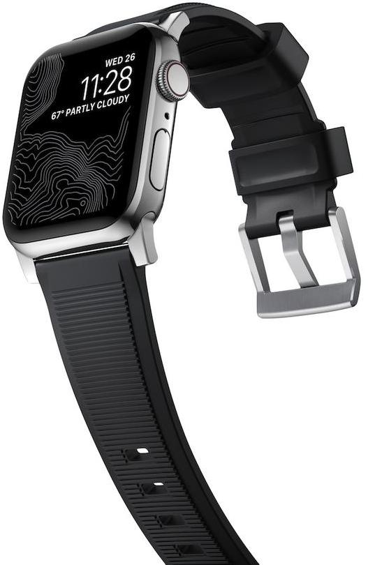 Ремешок Nomad Rugged Strap (NM1A41SN00) для Apple Watch Series SE/6/2/3/4 42/44 mm (Black/Silver) купить в интернет-магазине icover
