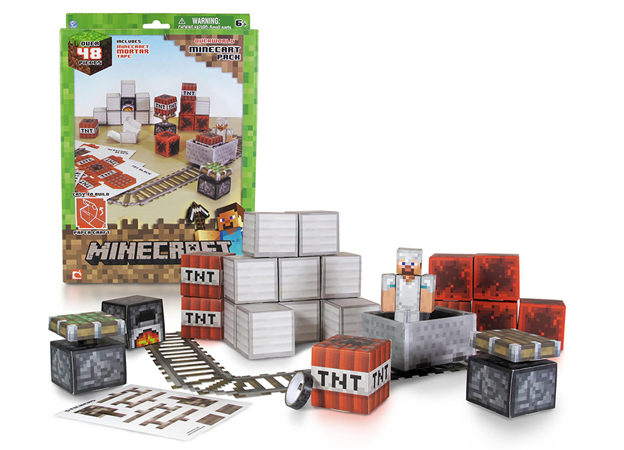 Jazwares Minecraft Вагонетка и взрывчатка ТНТ - конструктор из бумаги купить в интернет-магазине icover