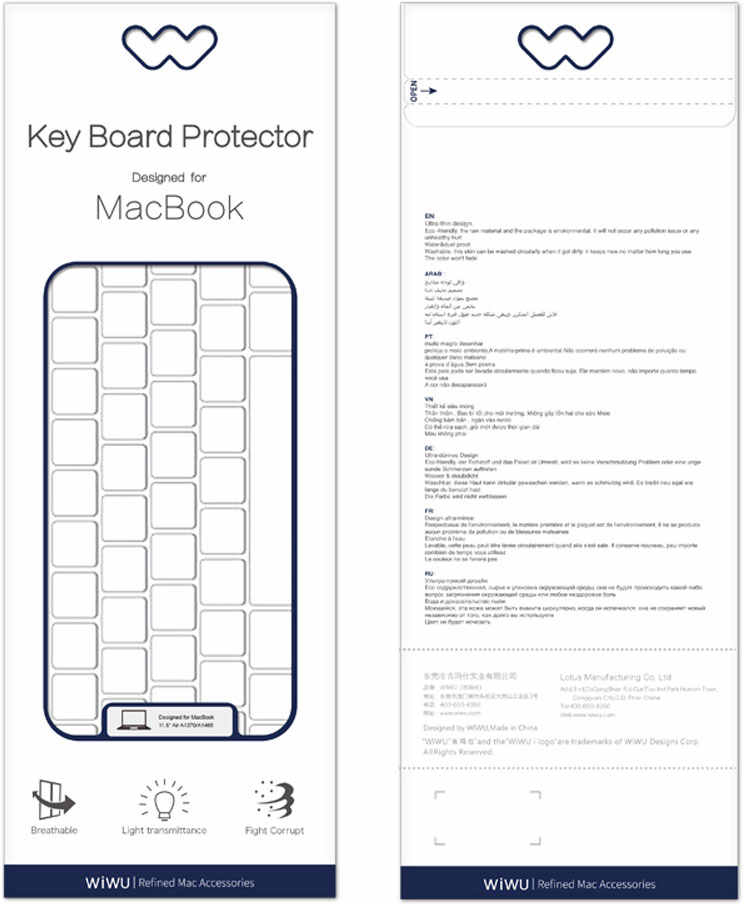 Накладка на клавиатуру Wiwu Keyboard Protector USA для MacBook Pro 13 2020 (A2338, A2289) /16 2020 (Clear) купить в интернет-магазине icover