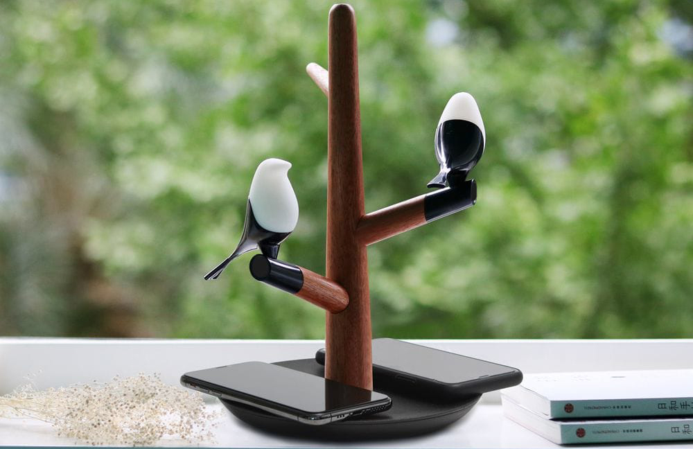 Светильник HomeTree Qis Fast Charge (YT-M1601-2WW) с беспроводной зарядкой (Light Wood) купить в интернет-магазине icover