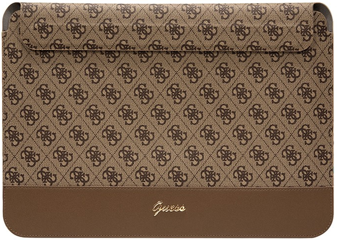 Чехол Guess Sleeve 4G Bottom stripe Metal logo для ноутбуков 13-14" (Brown) купить в интернет-магазине icover