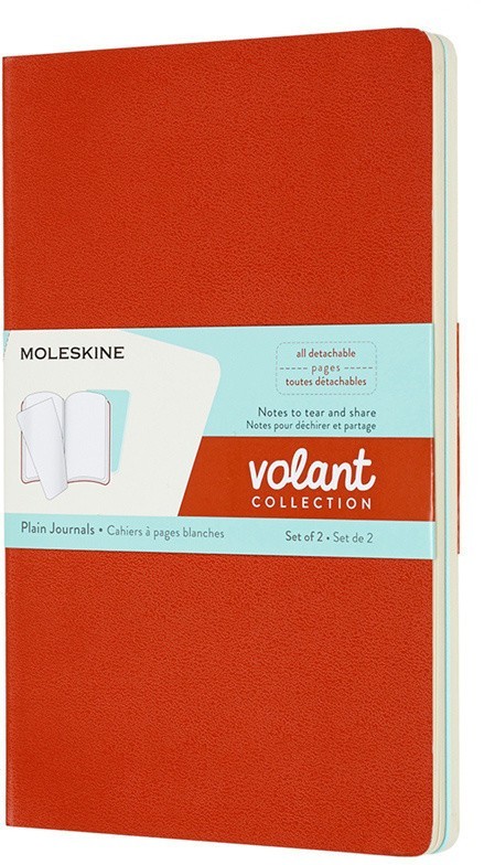 

Набор Moleskine Volant Large (QP723F16B24) 2 нелинованных блокнота (Coral Orange/Aqua Blue)