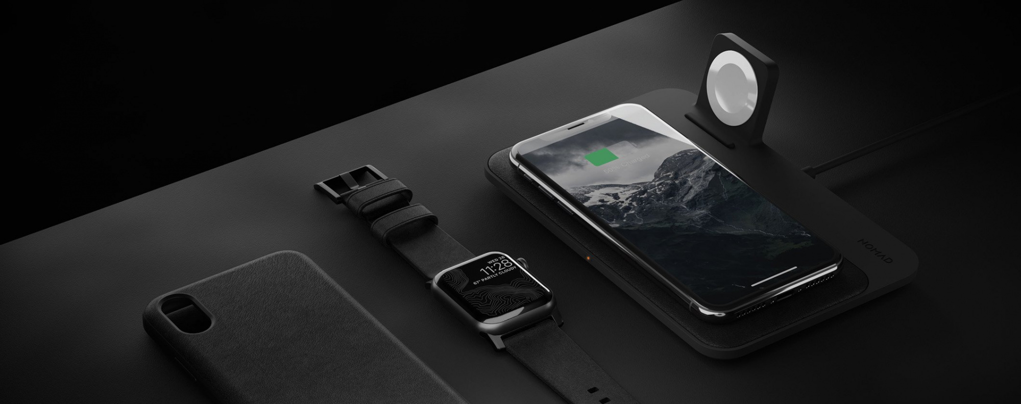 Беспроводное зарядное устройство Nomad Base Station Watch Edition (Black) купить в интернет-магазине icover