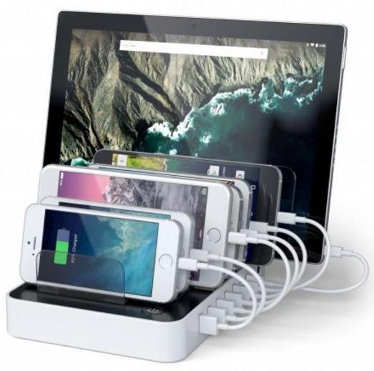 Зарядная станция Satechi 7-Port USB Charging Station Dock (White) купить в интернет-магазине icover