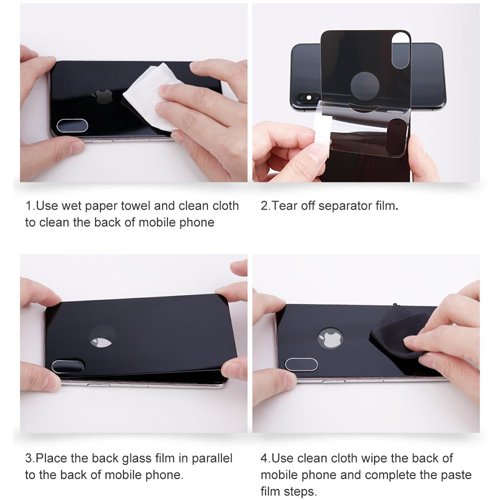 Защитное стекло Baseus Silk-screen Glass 0.3mm (SGAPIPHX-BM01) для задней панели Apple iPhone X (Black) купить в интернет-магазине icover