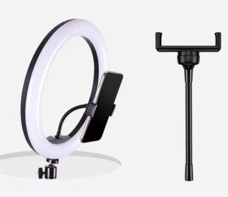 Кольцевая светодиодная лампа Circle Led Lamp с креплением телефона 26 см и штативом (Black) купить в интернет-магазине icover