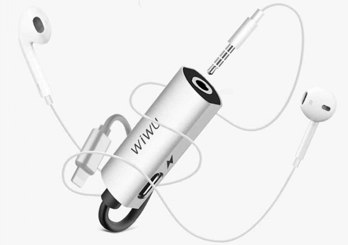 Переходник Wiwu LT01 Lightning - Lightning/3.5mm (Silver) купить в интернет-магазине icover