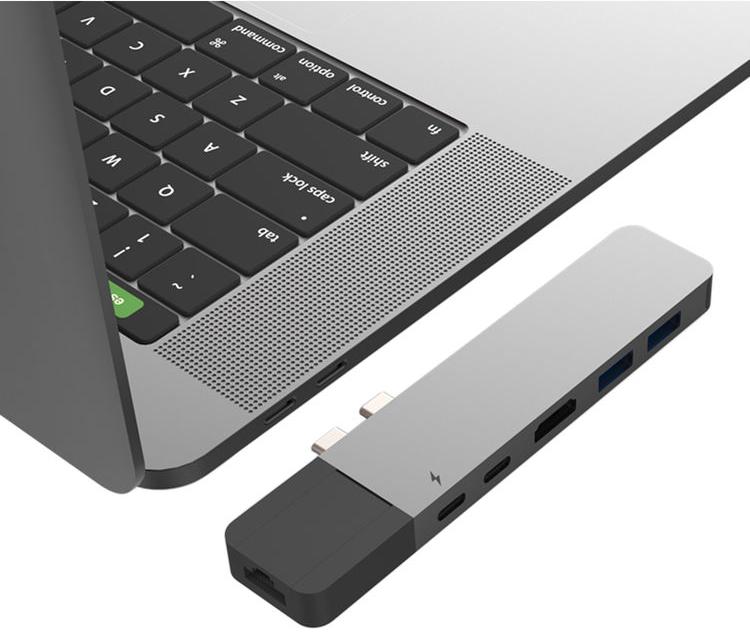 USB-хаб HyperDrive NET 6-in-2 для MacBook Pro 13/15 (Silver) купить в интернет-магазине icover