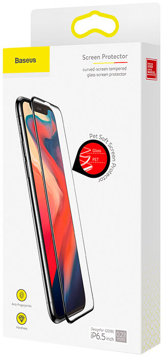 Защитное стекло Baseus Curved Tempered Glass Screen Protector (SGAPIPH65-APE01) для iPhone Xs Max/11 Pro Max (Black) купить в интернет-магазине icover