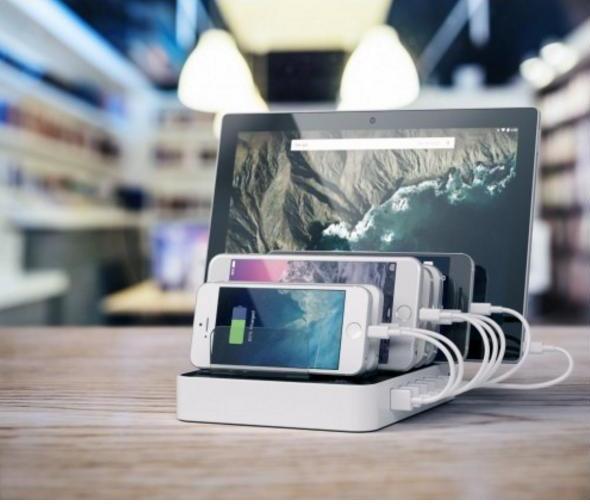 Зарядная станция Satechi 7-Port USB Charging Station Dock (White) купить в интернет-магазине icover
