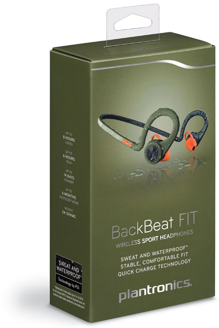 Bluetooth-наушники Plantronics BackBeat FIT с микрофоном (Stealth Green) купить в интернет-магазине icover