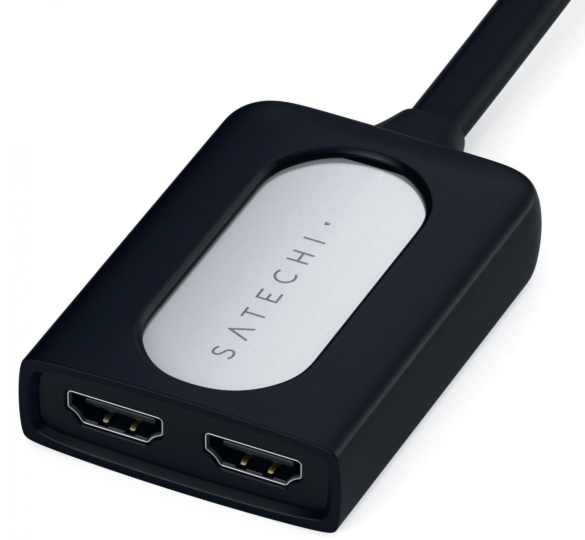 Адаптер Satechi Type-C Dual HDMI Adapter ST-TCDHAS (Silver) купить в интернет-магазине icover