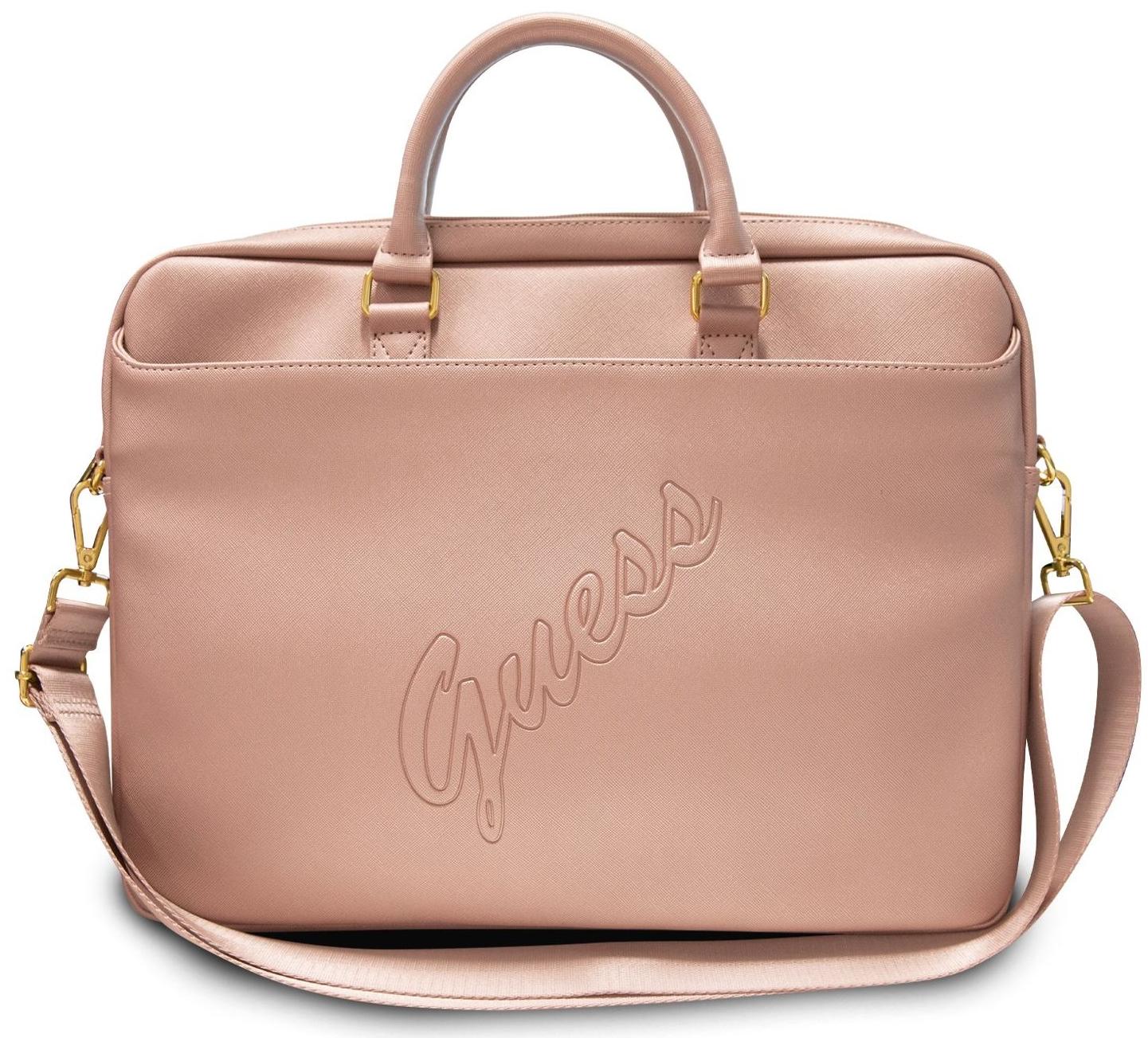 Сумка Guess Saffiano Script Logo (GUCB15PUSASPI) для ноутбука 15'' (Pink) купить в интернет-магазине icover