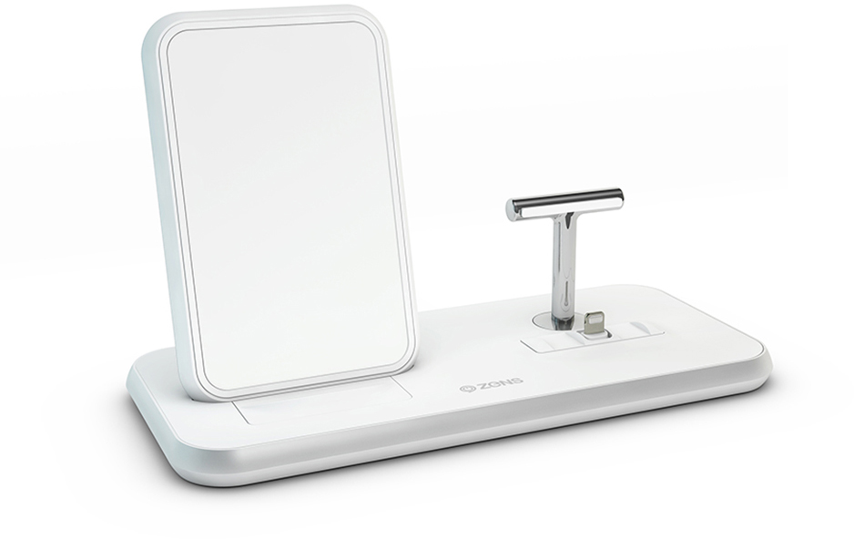 Беспроводное зарядное устройство Zens Dual Aluminium Wireless Charger ZEDC06 (White) купить в интернет-магазине icover