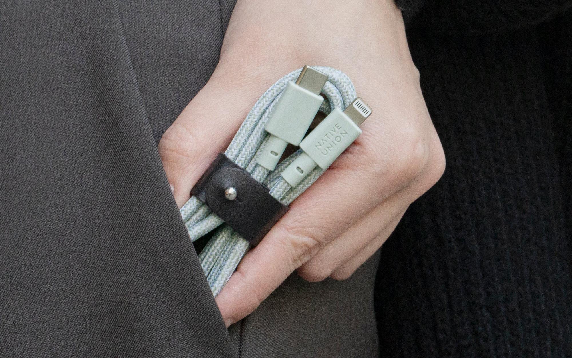 Кабель Native Union Belt (BELT-CL-GRN-2-NP) USB-C to Lightning 1.2m (Light Green) купить в интернет-магазине icover