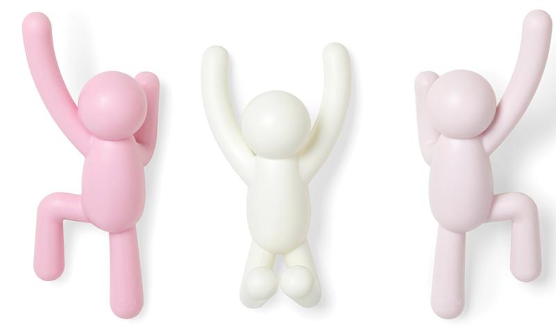 

Вешалки-крючки Umbra Buddy 3 шт. разноцветные розовые