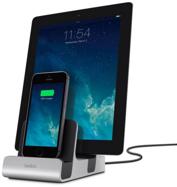 Belkin Dual Lightning Charging Dock (F8J135VF) - док-станция для iPhone и iPad (Black/Silver) купить в интернет-магазине icover
