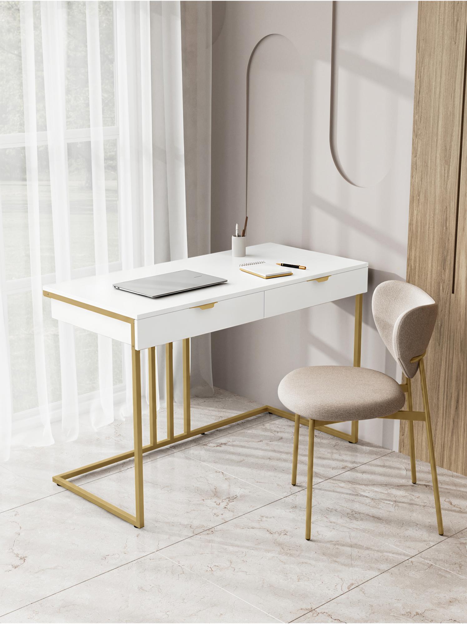 Стол письменный RIDBERG KENTUCKY (White/Gold) купить в интернет-магазине icover