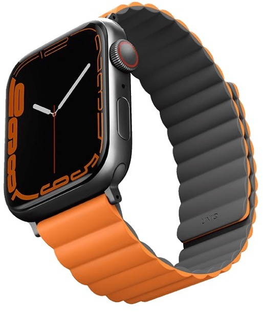 Ремешок Uniq Revix reversible Magnetic (45MM-REVGRYORG) для Apple Watch 42/44/45 mm (Grey/Orange) купить в интернет-магазине icover