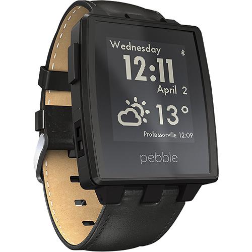 Pebble Steel - умные часы с кожаным ремешком в комплекте (Black Matte) купить в интернет-магазине icover