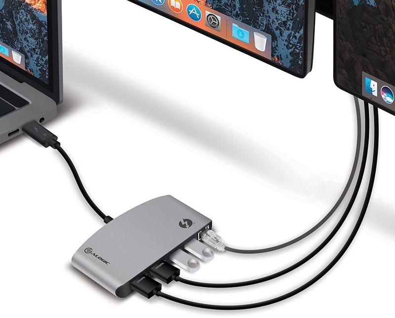 Хаб Alogic ThunderBolt 3 Dual HDMI TB3D2HDPBL-SGR (Space Grey) купить в интернет-магазине icover