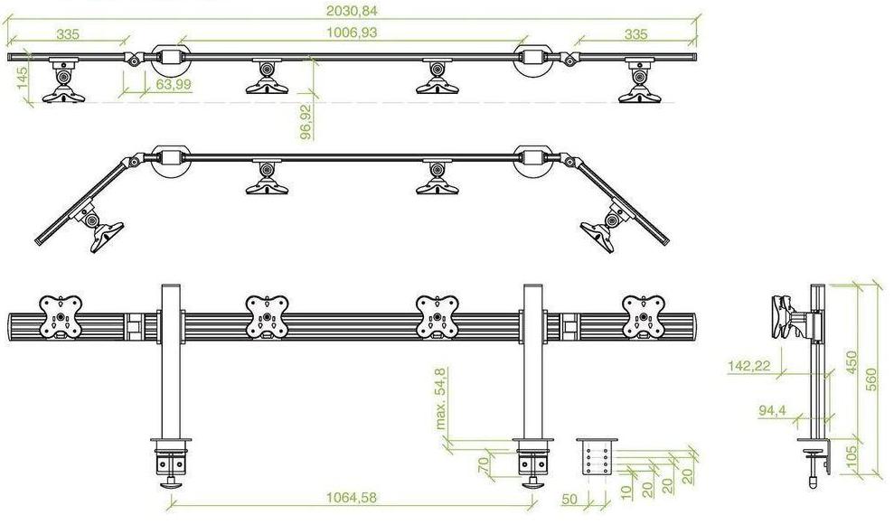 Кронштейн ErgoFount TBSS-400WC для 4 мониторов 24'' (Silver) купить в интернет-магазине icover