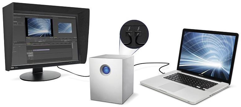Сетевой накопитель + кабель LaCie 5big 40TB Thunderbolt 2 STFC4000400 (Silver) купить в интернет-магазине icover