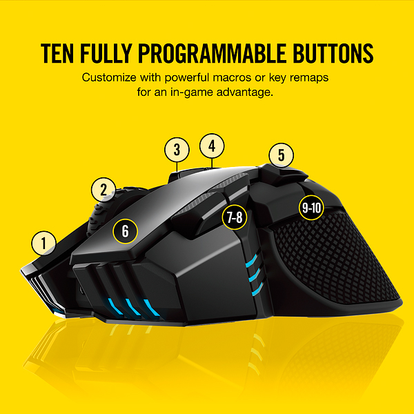 Игровая мышь Corsair Gaming Ironclaw RGB CH-9317011-EU (Black) купить в интернет-магазине icover