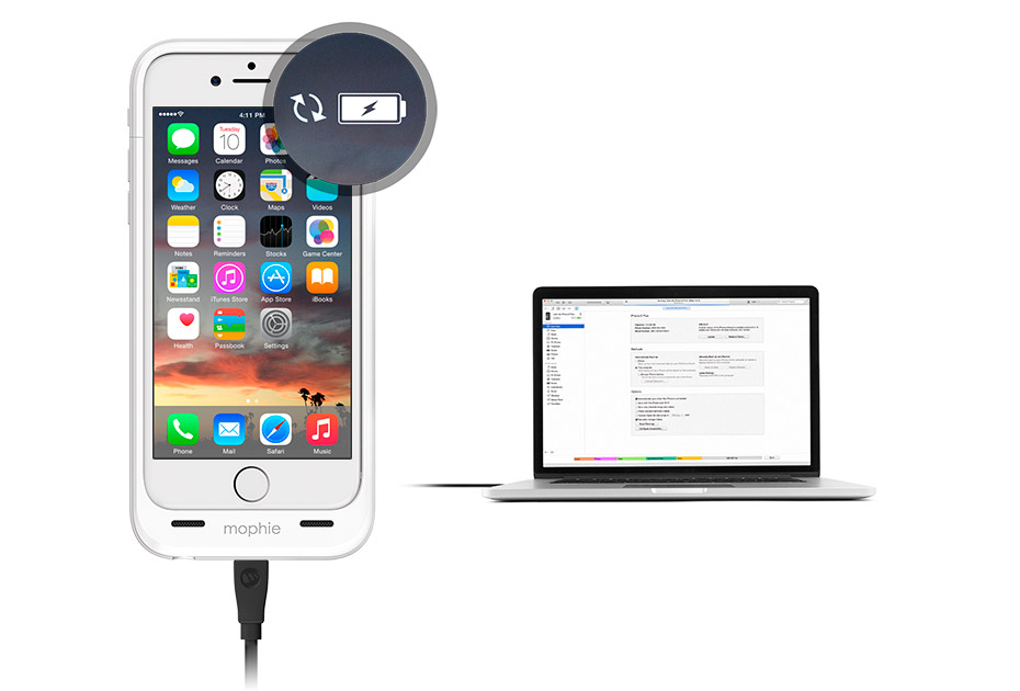 Mophie Juice Pack Air - чехол-аккумулятор для iPhone 6 (Black) Mophie Juice Pack Air - чехол-аккумулятор для iPhone 6 (Black)