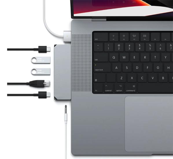 USB-концентратор Satechi USB-C Pro Hub Mini ST-UCPHMIM для MacBook Pro 2021 (Space Grey) купить в интернет-магазине icover