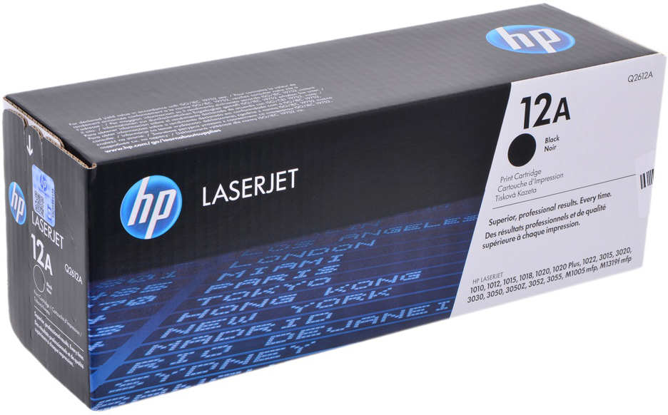 Картридж HP 12A (Q2612A) для принтеров HP LaserJet 1010/1012/1015/1018/1020/1022/3015/3020/3030 (Black) купить в интернет-магазине icover