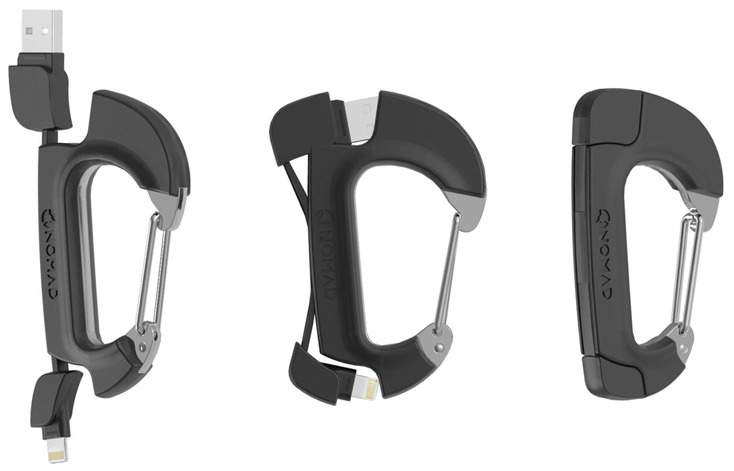 Nomad Carabiner NomadClip Lightning - кабель-карабин (Black) купить в интернет-магазине icover